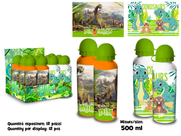 BORRACCIA ALLUMINIO 500 ML DINOSAURO